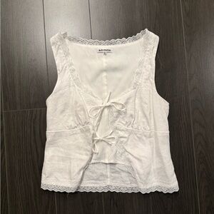 Reformation White Lace Trim Top 🤍